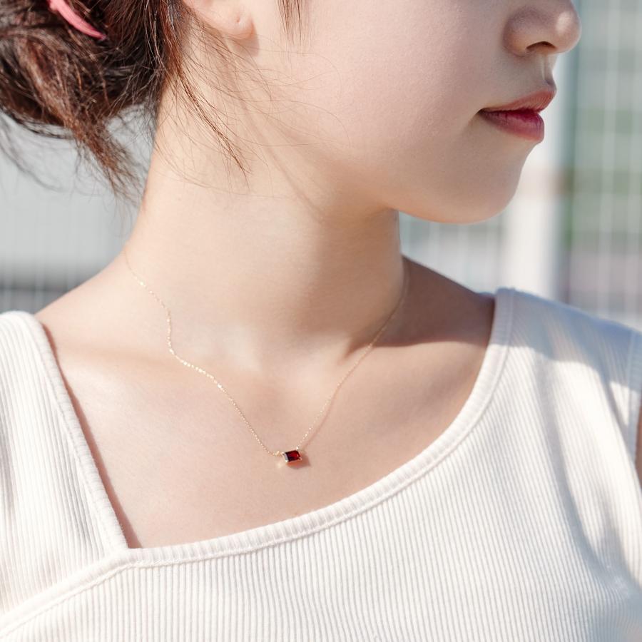 誕生石 1月 ネックレス レディース ガーネット 10金 K10 L&Co.（エルアンドコー） 友達 彼女 妻 プレゼント ギフト 記念日の画像