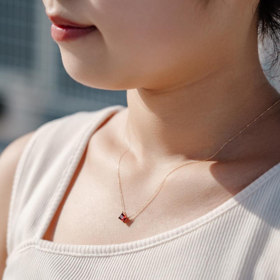 誕生石 1月 ネックレス レディース ガーネット 10金 K10 L&Co.（エルアンドコー） 友達 彼女 妻 プレゼント ギフト 記念日の画像