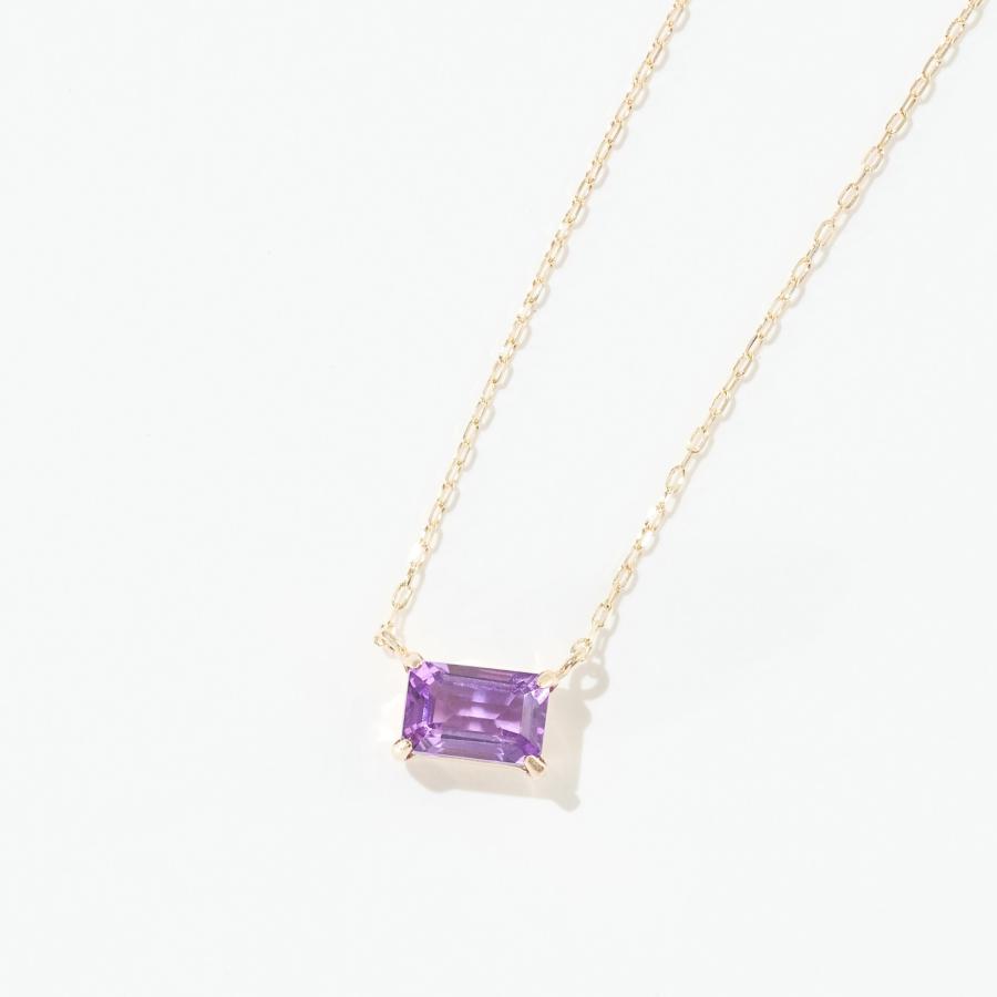 誕生石 2月 ネックレス レディース アメジスト 10金 K10 L&Co.（エルアンドコー） 友達 彼女 妻 プレゼント ギフト 記念日の画像