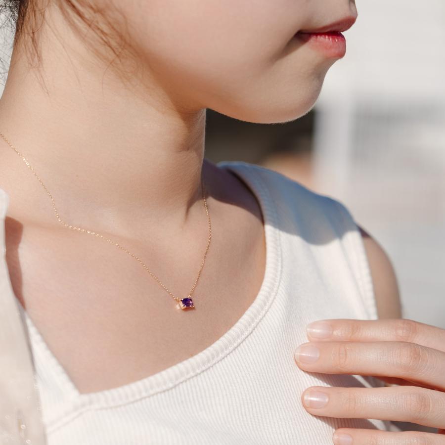 未使用　ジュエルクローゼットバイエルアンドコー K10アメジスト ネックレス Jewel closet by L&Co. 誕生石 2月 ネックレス レディース アメジスト