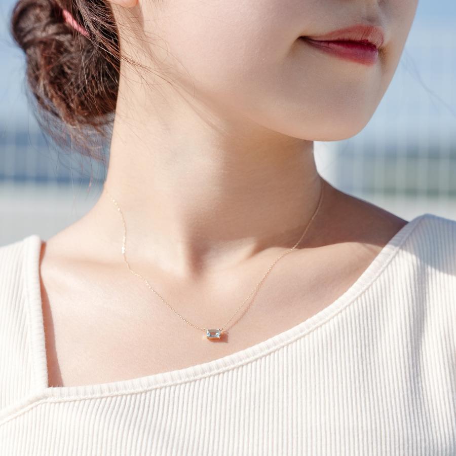 誕生石 3月 ネックレス レディース アクアマリン 10金 K10 L&Co.（エルアンドコー） 友達 彼女 妻 プレゼント ギフト 記念日の画像