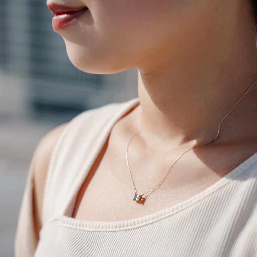 誕生石 3月 ネックレス レディース アクアマリン 10金 K10 L&Co.（エルアンドコー） 友達 彼女 妻 プレゼント ギフト 記念日の画像