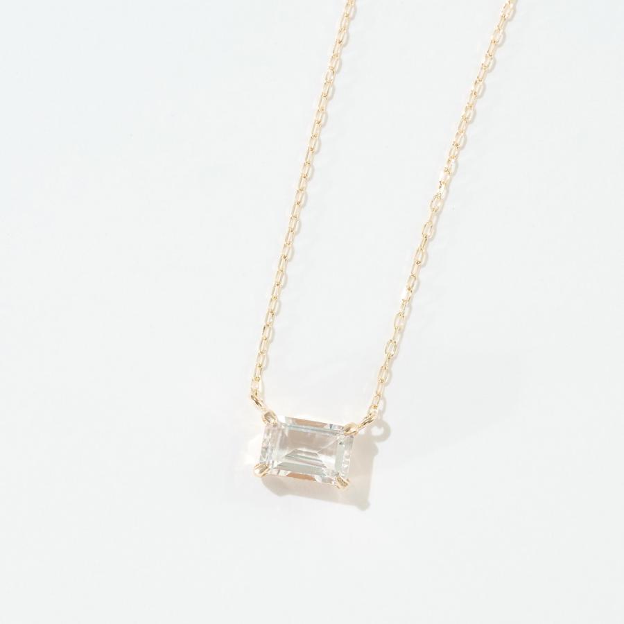誕生石 4月 ネックレス レディース ホワイトトパーズ 10金 K10 L&Co.（エルアンドコー） 友達 彼女 妻 プレゼント ギフト 記念日の画像
