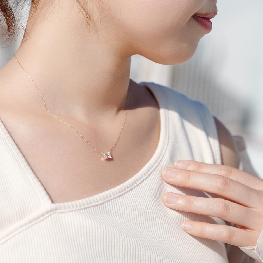 Jewel closet by L&Co. 誕生石 4月 ネックレス レディース ホワイト