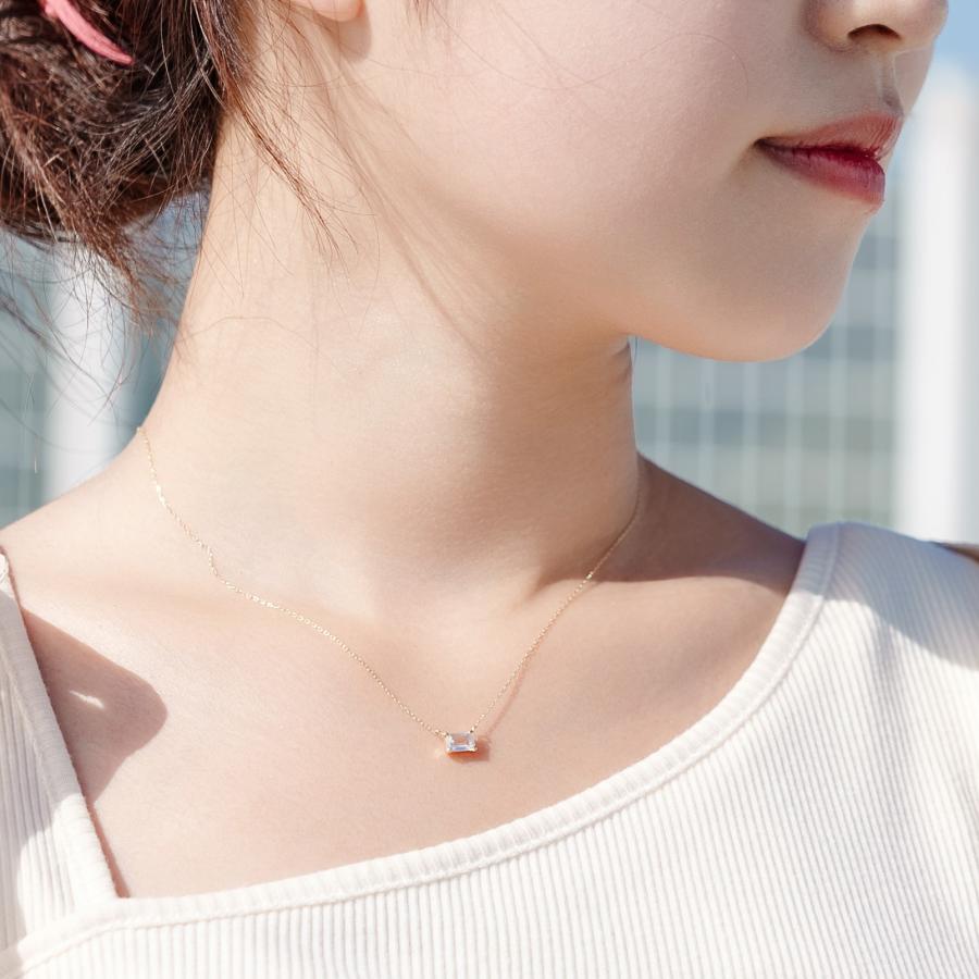 誕生石 6月 ネックレス レディース ムーンストーン 10金 K10 L&Co.（エルアンドコー） 友達 彼女 妻 プレゼント ギフト 記念日の画像