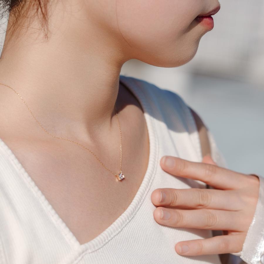 誕生石 6月 ネックレス レディース ムーンストーン 10金 K10 L&Co.（エルアンドコー） 友達 彼女 妻 プレゼント ギフト 記念日の画像