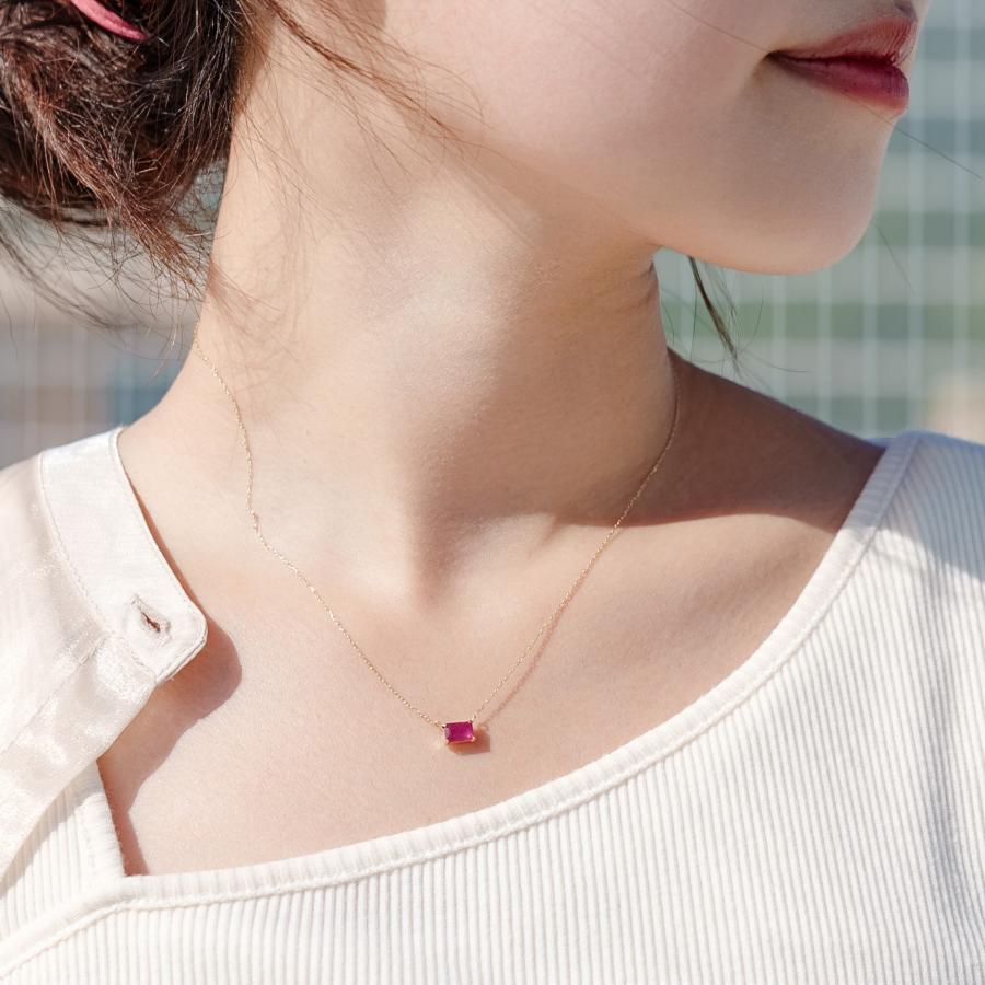 Jewel closet by L&Co. 誕生石 7月 ネックレス レディース ルビー 10金