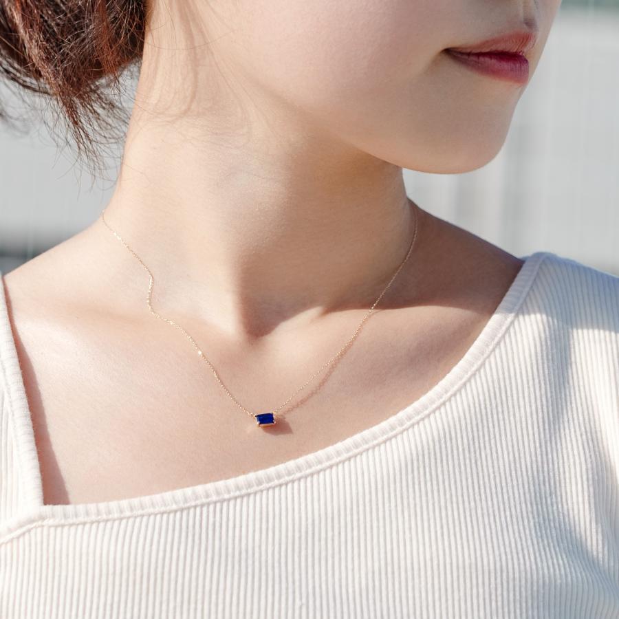 誕生石 9月 ネックレス レディース サファイア 10金 K10 L&Co.（エルアンドコー） 友達 彼女 妻 プレゼント ギフト 記念日の画像