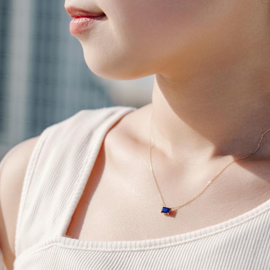 誕生石 9月 ネックレス レディース サファイア 10金 K10 L&Co.（エルアンドコー） 友達 彼女 妻 プレゼント ギフト 記念日の画像