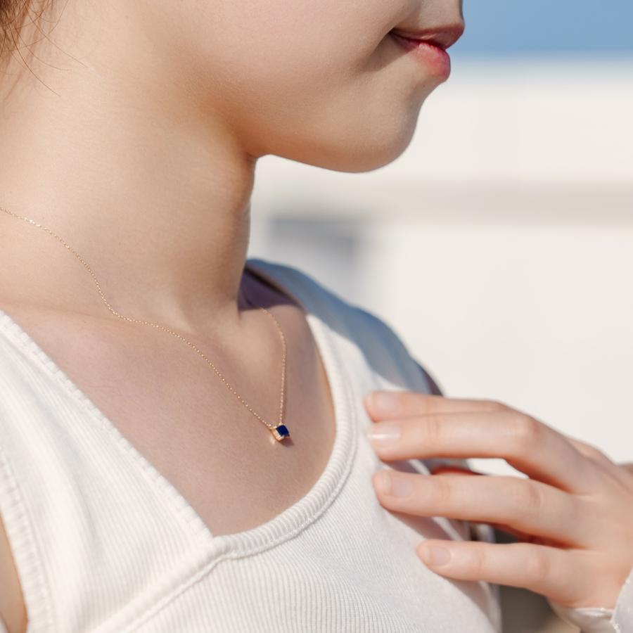 誕生石 9月 ネックレス レディース サファイア 10金 K10 L&Co.（エルアンドコー） 友達 彼女 妻 プレゼント ギフト 記念日の画像