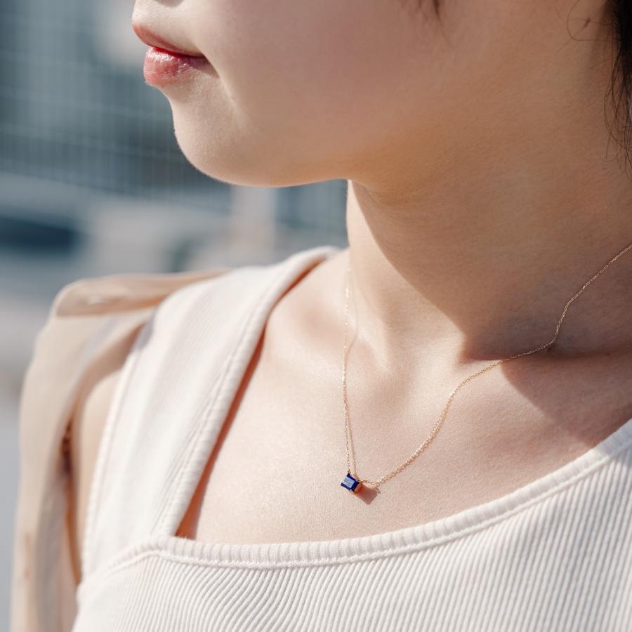 誕生石 12月 ネックレス レディース ラピスラズリ 10金 K10 L&Co.（エルアンドコー） 友達 彼女 妻 プレゼント ギフト 記念日の画像