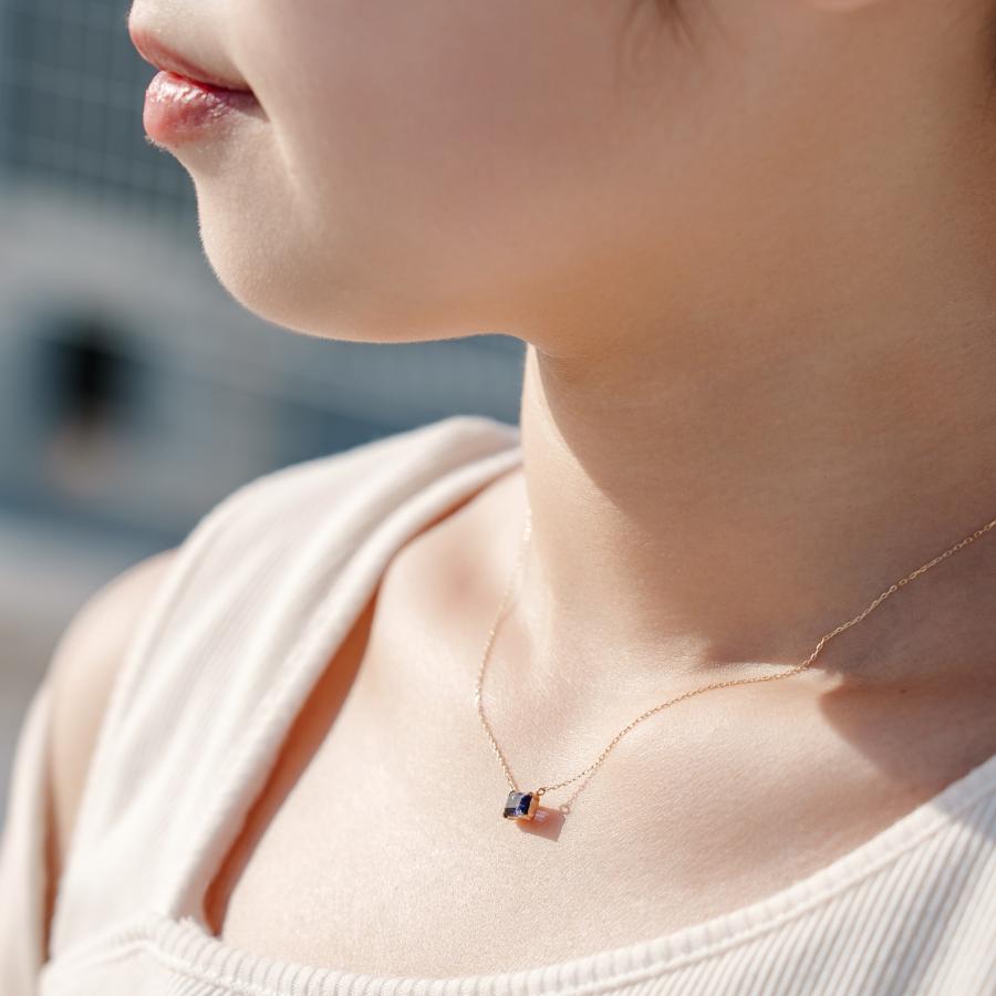 新誕生石 3月 ネックレス レディース アイオライト 10金 K10 L&Co.（エルアンドコー） 友達 彼女 妻 プレゼント ギフト 記念日の画像