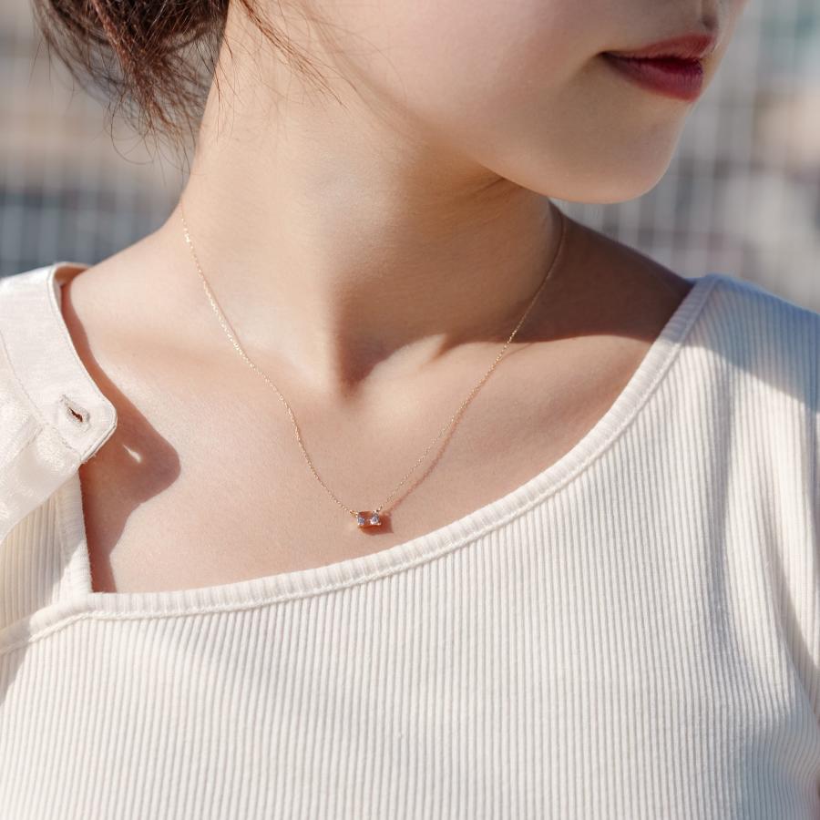 新誕生石 4月 ネックレス レディース モルガナイト 10金 K10 L&Co. エルアンドコー 友達 彼女 妻 プレゼント ギフト 記念日 ピンクの画像