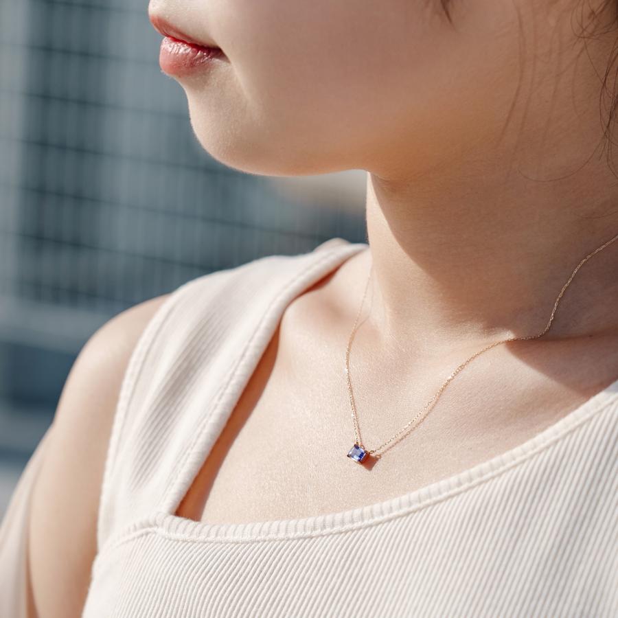 誕生石 12月 ネックレス レディース タンザナイト 10金 K10 L&Co.（エルアンドコー） 友達 彼女 妻 プレゼント ギフト 記念日の画像