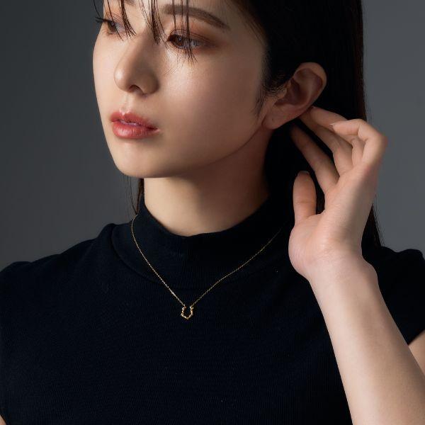 K18 馬蹄/ホースシュー  ネックレス へび イエローゴールド カラーストーンネックレス  ネックレス L&Co.（エルアンドコー）の画像