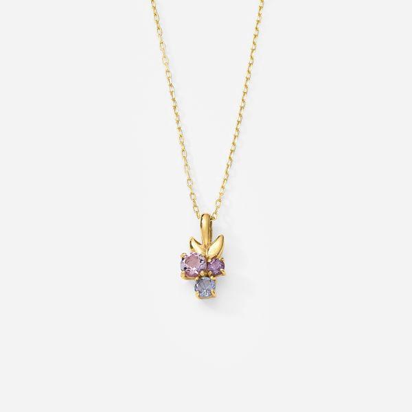ネックレス K10 イエローゴールド カラーストーン　(ピンク）ライトアメジスト・アメジスト・タンザナイト candle L&Co.（エルアンドコー）の画像