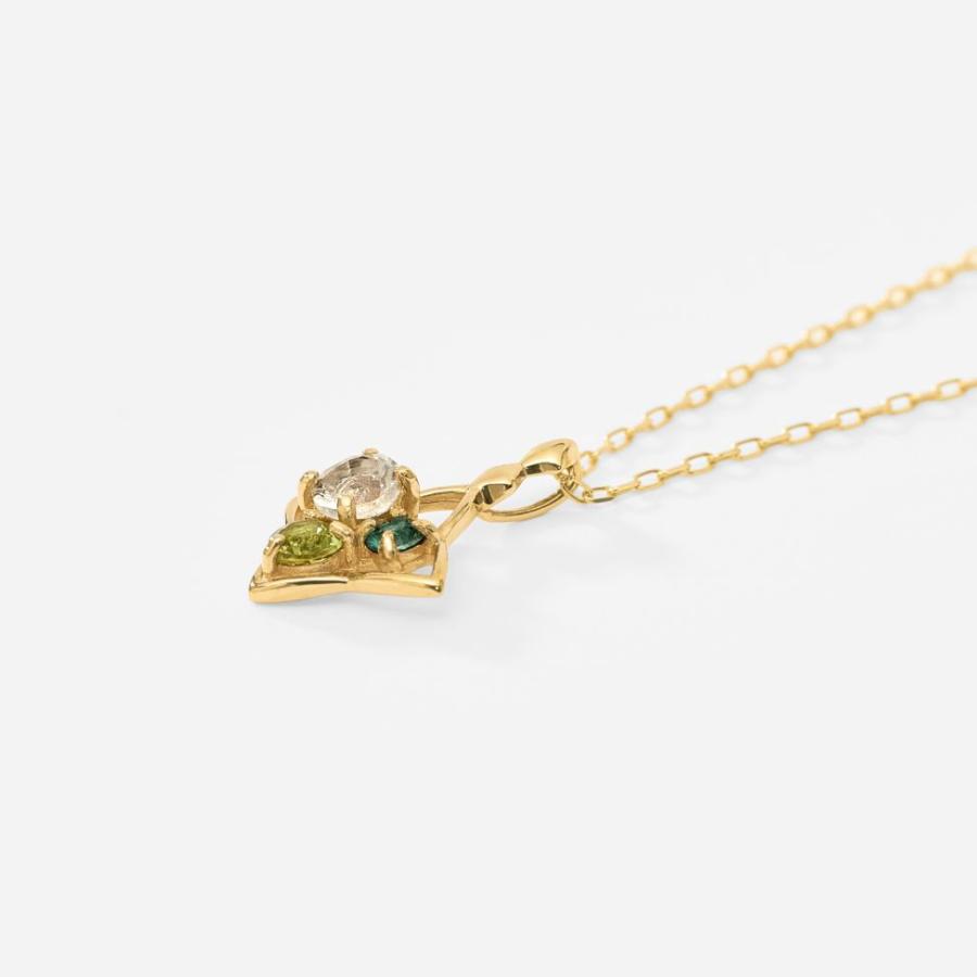 ネックレス K10 イエローゴールド カラーストーン（グリーン） グリーンアメジスト・ペリドット・グリーンクォーツ candle L&Co.（エルアンドコー）の画像