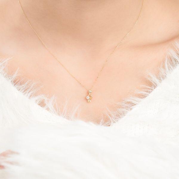 ネックレス K10 イエローゴールド カラーストーン　(イエロー） シトリン・ハニークォーツ・ホワイトトパーズ color stone candle L&Co.（エルアンドコー）の画像