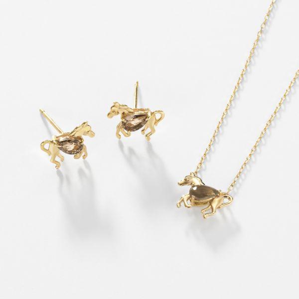 K10 馬/ホース カラーストーン  イエローゴールド カラーストーンネックレス  ピアスL&Co.（エルアンドコー） | Jewel closet by L&Co. | 04