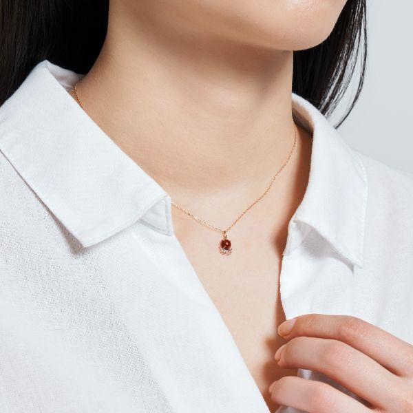 ネックレス K10 ピンクゴールド カラーストーン PG たこ タコ  ガーネット L&Co.（エルアンドコー）海の生き物の画像