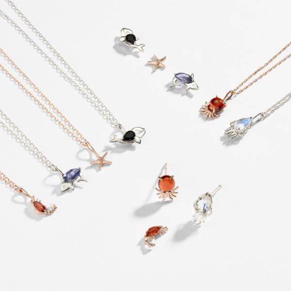 ネックレス K10 ピンクゴールド カラーストーン PG たこ タコ  ガーネット L&Co.（エルアンドコー）海の生き物の画像