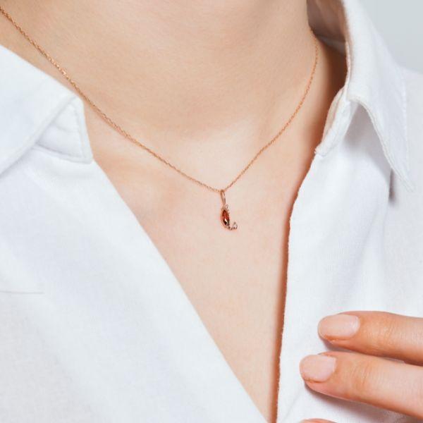 K10PGネックレス☆薄ピンク、濃ピンク、オレンジ３色ガーネット☆早い者勝ち♥ Jewel closet by L&Co. ネックレス K10 ピンクゴールド カラーストーン