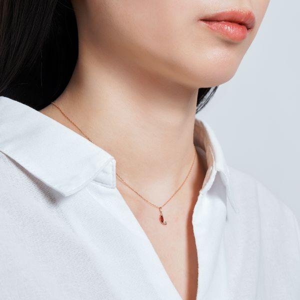 Jewel closet by L&Co. ネックレス K10 ピンクゴールド カラーストーン