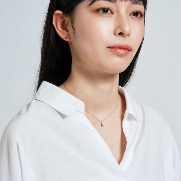 Jewel closet by L&Co. ネックレス K10 ピンクゴールド カラーストーン
