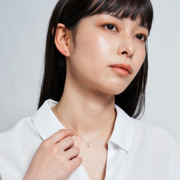 ネックレス K10 ピンクゴールド カラーストーン PG ヒトデ  ガーネット L&Co.（エルアンドコー）海の生き物の画像