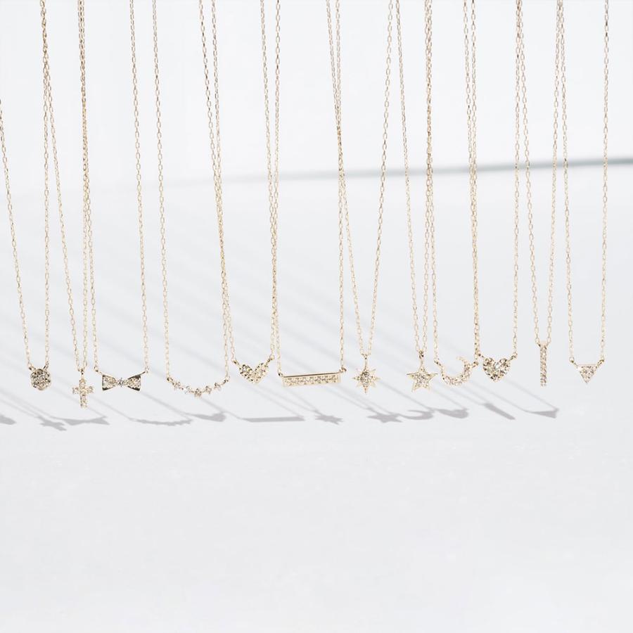 ete K10 ネックレス カーブライン 箱・クロス付 美品 WEB限定》カーブライン1粒ダイヤネックレス K10（ネックレス