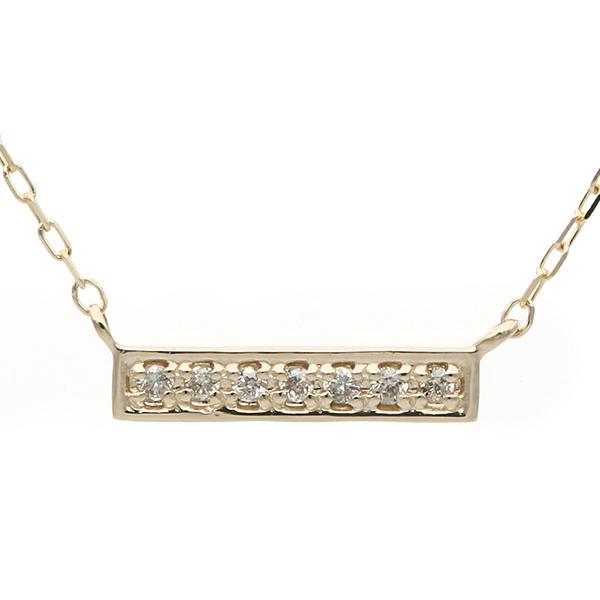 k10 ゴールド バーネックレス リラ Lilas ボックスダイヤ12mmバーティカルバーネックレス K10