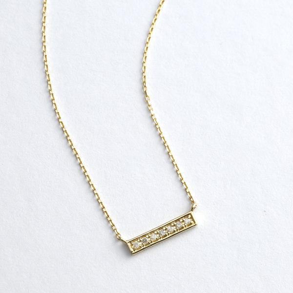 ネックレス レディース ダイヤモンド バー K10 10金イエロー ペンダント 彼女 プレゼント L&Co.（エルアンドコー）の画像