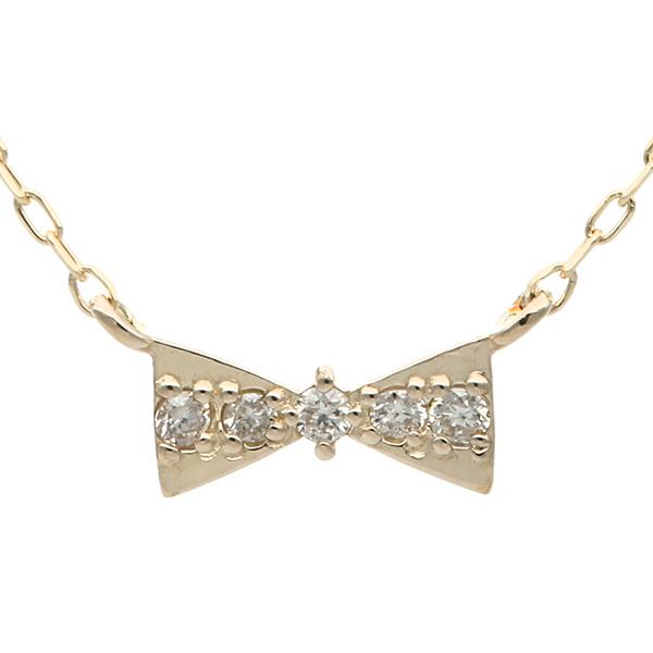 ネックレス レディース ダイヤモンド リボン K10 10金イエロー ペンダント 彼女 プレゼント L&Co.（エルアンドコー）の画像