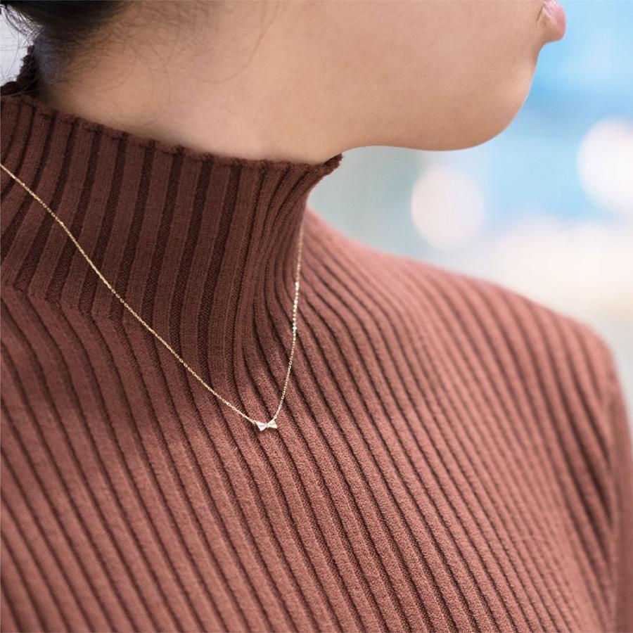 ネックレス レディース ダイヤモンド リボン K10 10金イエロー ペンダント 彼女 プレゼント L&Co.（エルアンドコー）の画像