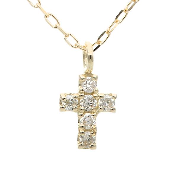 ete k10金ネックレス　クロス　ダイヤモンド Jewel closet by L&Co. ネックレス レディース ダイヤモンド クロス
