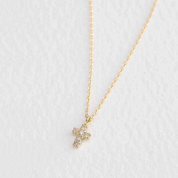 ネックレス レディース ダイヤモンド クロス 十字架 K10 10金イエロー ペンダント 彼女 妻 プレゼント L&Co.（エルアンドコー）の画像