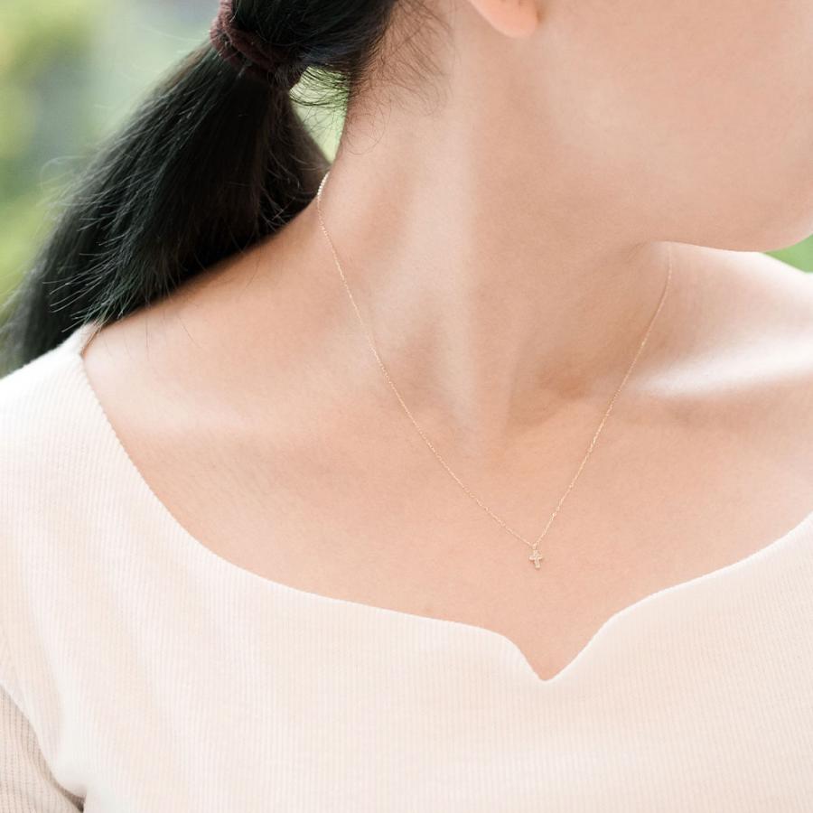 ネックレス レディース ダイヤモンド クロス 十字架 K10 10金イエロー ペンダント 彼女 妻 プレゼント L&Co.（エルアンドコー）の画像