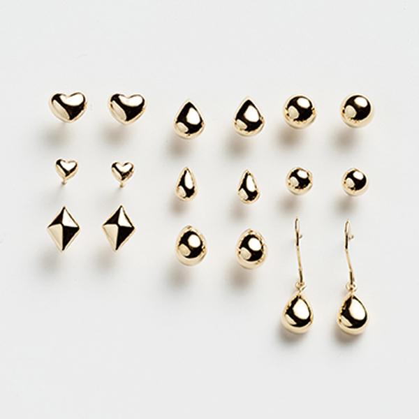 K18 丸玉 ボール 5mm 地金 シンプル スタッド ピアス 　L&Co. Jewel closet by L&Co. ピアス レディース メンズ K18 18金 丸玉
