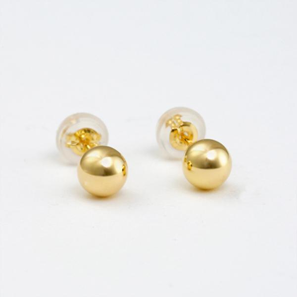K18 丸玉 ボール 5mm 地金 シンプル スタッド ピアス 　L&Co. Jewel closet by L&Co. ピアス レディース メンズ K18 18金 丸玉