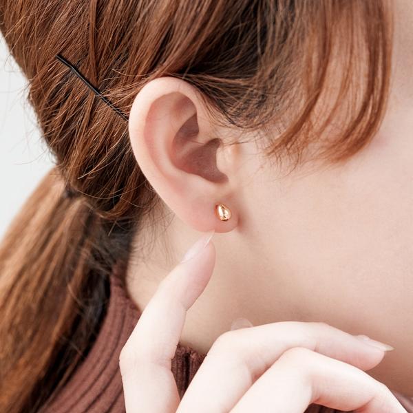 ピアス レディース メンズ K18 18金 たまご 卵 エッグ 地金 シンプル スタッド ユニセックス L&Co.（エルアンドコー）の画像