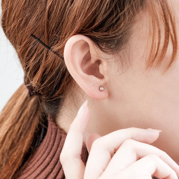 ピアス レディース メンズ プラチナ Pt900 丸玉 ボール 4mm 地金 シンプル スタッド ユニセックス L&Co.（エルアンドコー）の画像