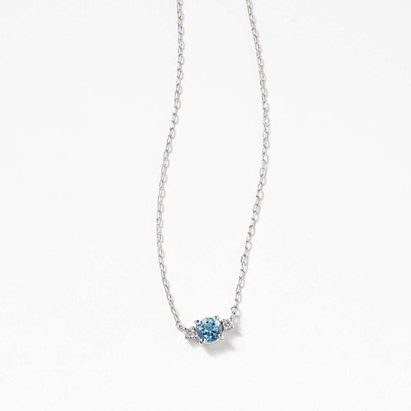 ネックレス レディース プラチナ PT900 アクアマリン ダイヤモンド 華奢 上品 ペンダント 彼女 妻 プレゼント  L&Co. エルアンドコーの画像