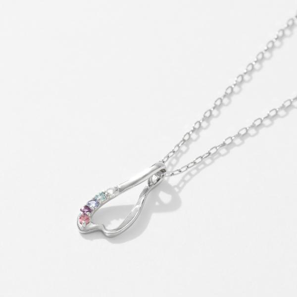 ネックレス K10 10金 WG 夜桜 ペンダント レディース  桜 さくら sakura サクラ ホワイト カラース ト ーン L&Co.　エルアンドコーの画像