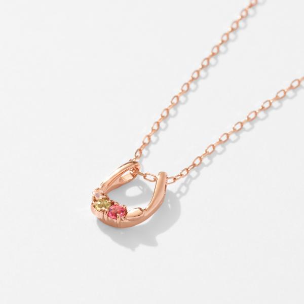 ネックレス K10 10金 PG 桜 ペンダント レディース  桜 さくら sakura サクラ ピンク カラース ト ーン　馬蹄  L&Co.　エルアンドコーの画像