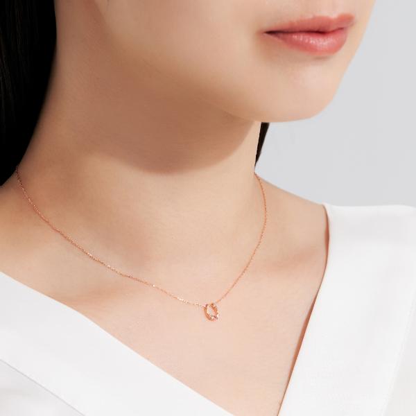 ネックレス K10 10金 PG 桜 ペンダント レディース  桜 さくら sakura サクラ ピンク カラース ト ーン　馬蹄  L&Co.　エルアンドコーの画像