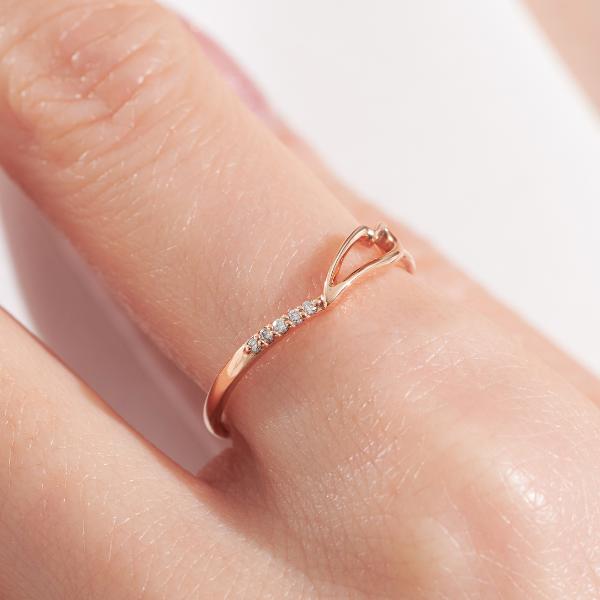 リング  K10PG レディース 桜 さくら SAKURA 陽桜 10金 ピンクゴールド 春 ダイヤモンド 0.02ct  花 フラワー モチーフ L&Co.の画像