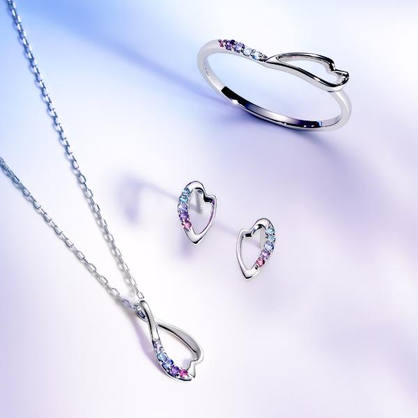 リング  K10WG レディース 桜 さくら SAKURA 夜桜 10金 ホワイトゴールド 春 ダイヤモンド 0.02ct  花 フラワー モチーフ L&Co.の画像