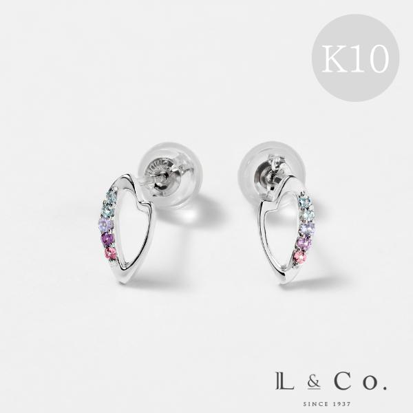 ピアス K10WG 夜桜 レディース 桜 さくら SAKURA 10金 ホワイトゴールド 春 花 フラワー モチーフ L&Co.