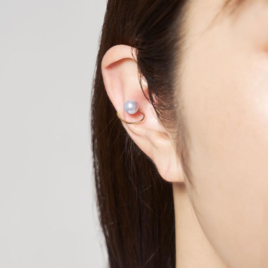イヤーカフ K10 イエローゴールド カラーシェルパール 真珠  ブルー 水色 シンプル    推し L&Co.（エルアンドコー） | Jewel closet by L&Co. | 01