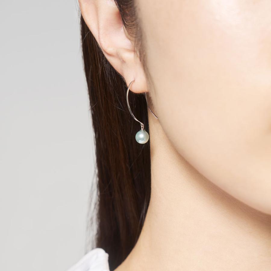 ピアス K10 ホワイトゴールド カラーシェルパール 真珠 6mm 緑 青 アクアグリーン ブルー系 フック 大人 華やか 推し L&Co.（エルアンドコー） | Jewel closet by L&Co. | 01